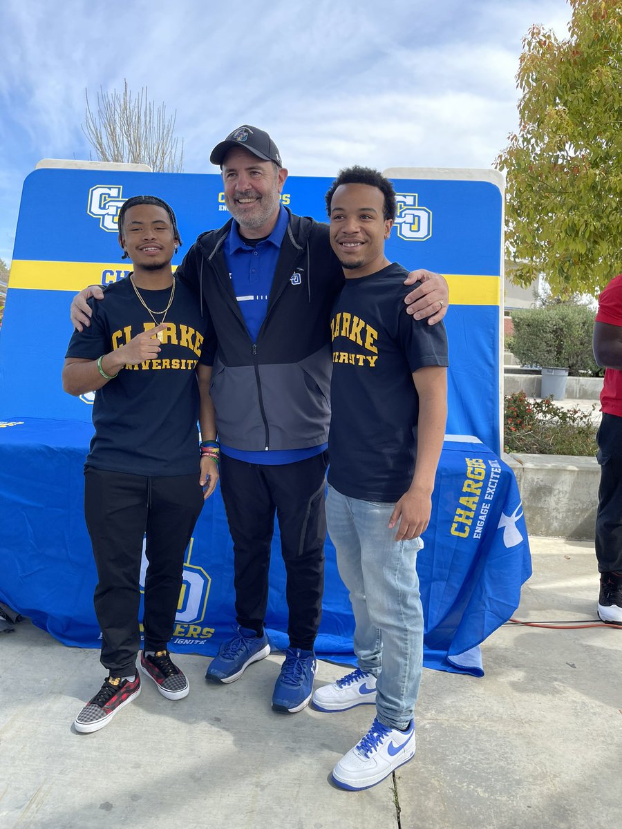 I’m  eager  to say I’m 100% committed to  Clarke University, Thank you <a href="/CoachHicksCU/">Adam Hicks</a> ,<a href="/COHSFootball/">Charter Oak Football</a> and <a href="/LaVarArrington/">LaVar Leap Arrington</a> appreciate everyone for coming out and supporting me through this journey.<a href="/ClarkeAthletics/">Clarke Pride Athletics</a> <a href="/ClarkeU/">Clarke University</a> Lets Work!!!