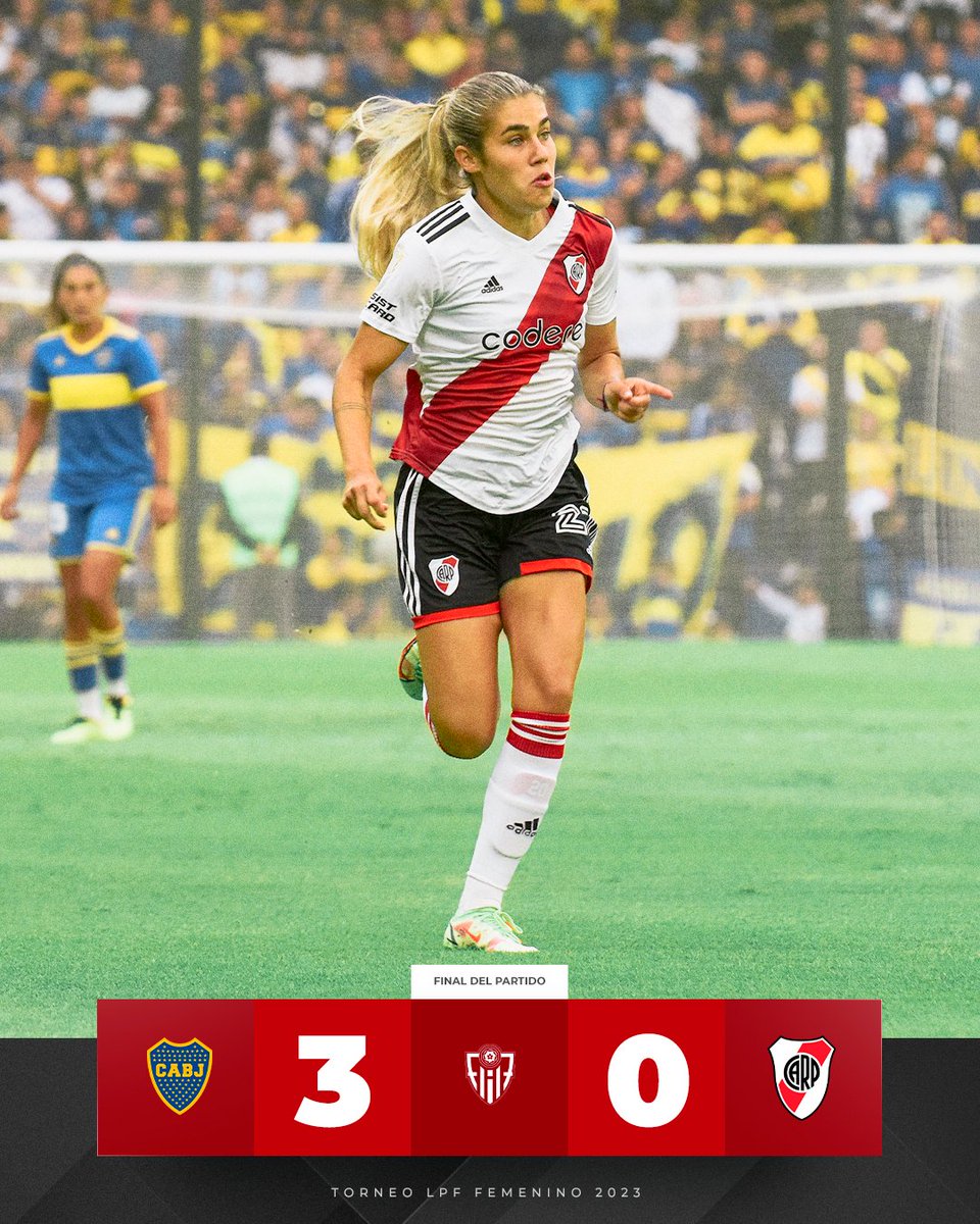 RiverPlateFem's tweet photo. 🔚 Final del partido. Boca Juniors 3 - River Plate 0. https://t.co/MSqYhHrm1A