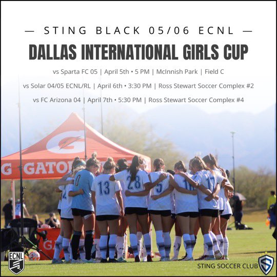 StingECNL06's tweet photo. Back in action after the long winter break. Checkout our schedule below for @DallasGirlsCup 

@StingBlackEcnl @StingSoccerClub @PrepSoccer @TopDrawerSoccer @ImCollegeSoccer @ImYouthSoccer https://t.co/6QKdvW5TlF