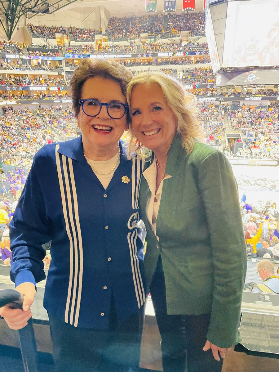 Billie Jean King (@billiejeanking) on Twitter photo Watching phenomenal women athletes living out the dream of #TitleIX <a href="/WFinalFour/">NCAA Women's Final Four</a> with <a href="/FLOTUS/">First Lady Melania Trump</a>.
#WFinalFour Watching phenomenal women athletes living out the dream of #TitleIX <a href="/WFinalFour/">NCAA Women's Final Four</a> with <a href="/FLOTUS/">First Lady Melania Trump</a>.
#WFinalFour