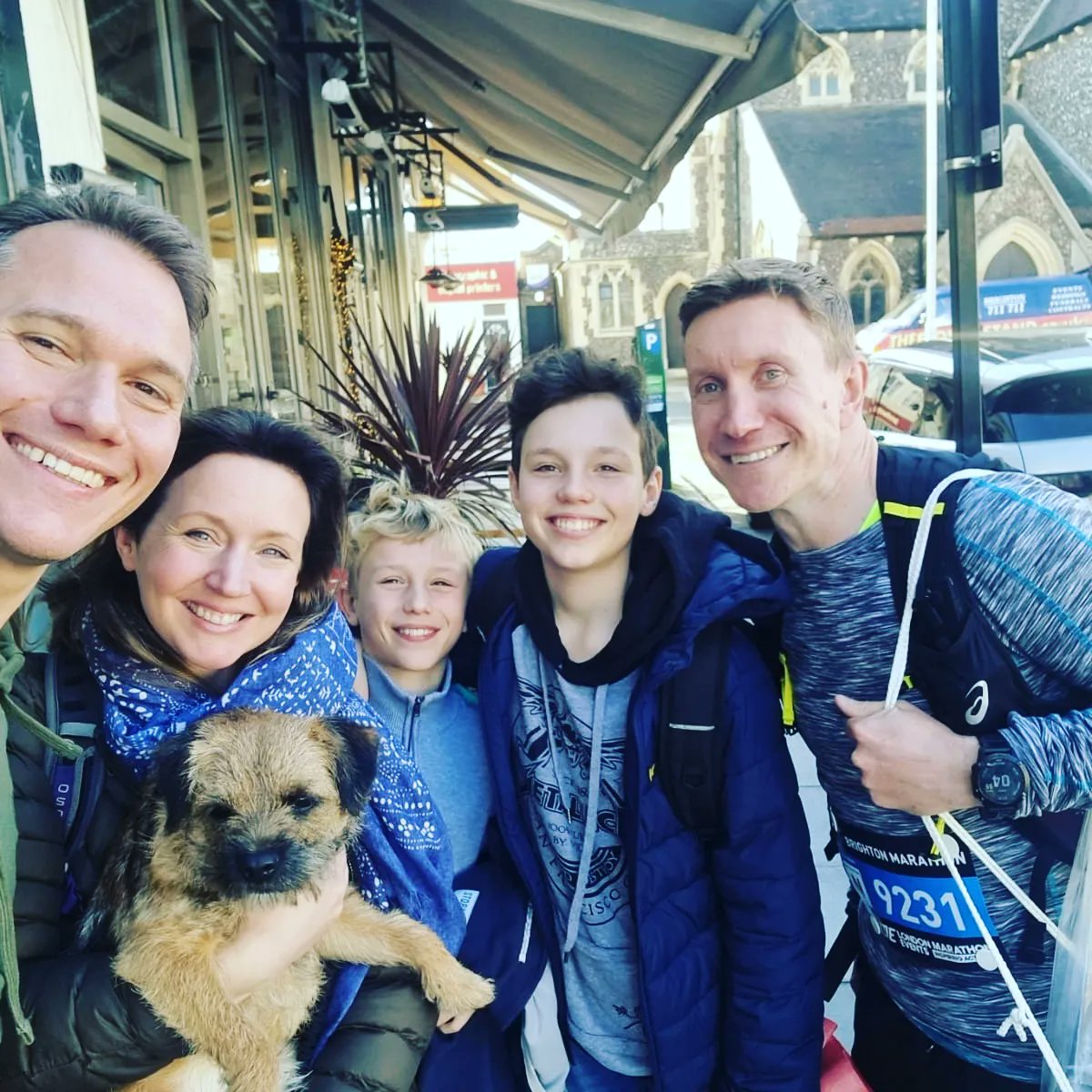 Completed the Brighton Marathon today (2nd marathon ever). Amazing experience and a lot tougher than London last year! Big thanks to my friend Ed for being a great running buddy and motivator and of course Laura Bedell-Pearce and my boys for coming down and supporting me!