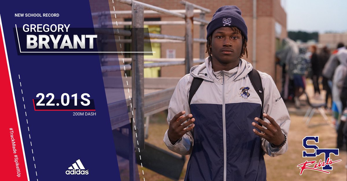 StromTrack's tweet photo. SCHOOL RECORD ALERT!! Congrates to @Gbryant11_ on his new 200m Dash Record with a & PR of 22.01s!!!! You earned it!! 100m Dash Next?? Let's Work!! #PCCW #BleedBlue #TrackMade #SpikeItUp
1) #1 200m Dash in SC 2A!!!!
2) #10 200m Dash in Overall SC!!
3) #4 100m Dash in SC 2A!! https://t.co/QIsK5ushhg