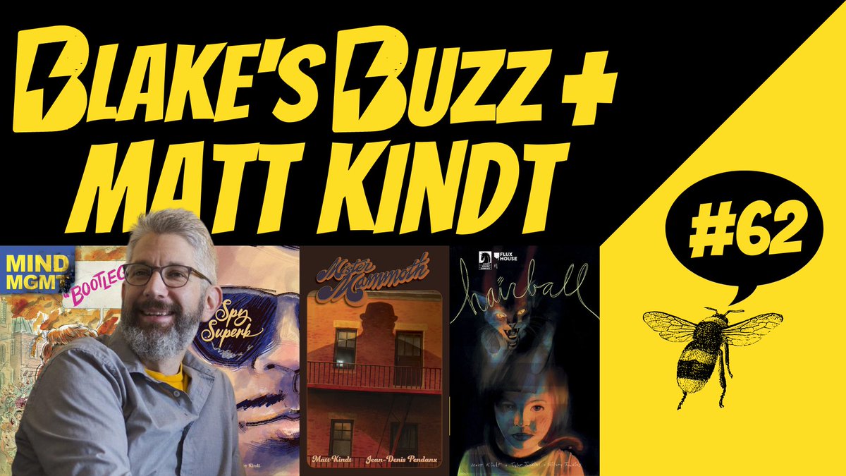 BUZZ BUZZ!
Episode 62 with @mattkindt is live, and he's spilling all the details about his new imprint at @DarkHorseComics, @fluxhousebooks! 

Blake's Buzz is available anywhere podcasts can be downloaded, so make sure you check it out and snag Hairball this week!