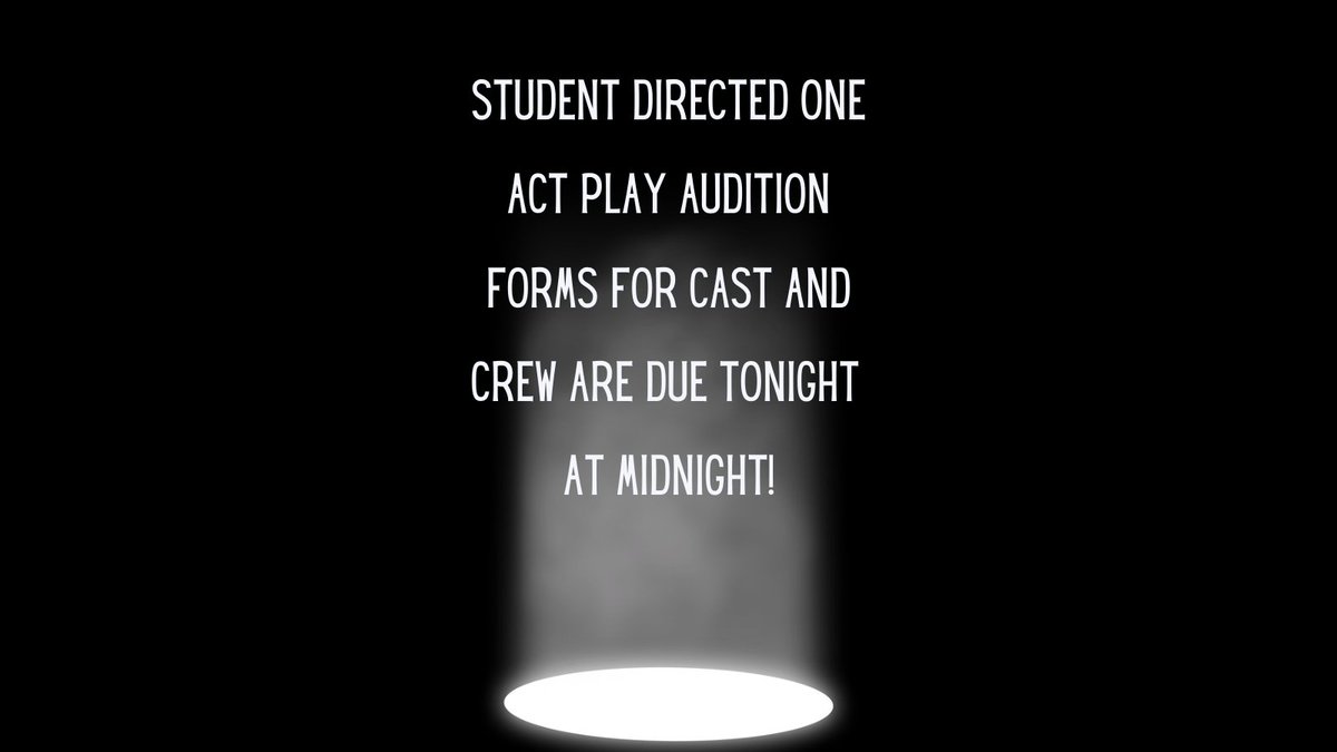 PaetowTheatre's tweet photo. Student Directed Audition forms are due tonight by midnight! Don't miss out on our final adventure of the 2022-2023 Season!
https://t.co/S13NELhsc4
@PaetowHS
#katyisdfinearts #katyisd #ptc2223 #studentdirected #paetowfinearts https://t.co/E7KbOSHkLo