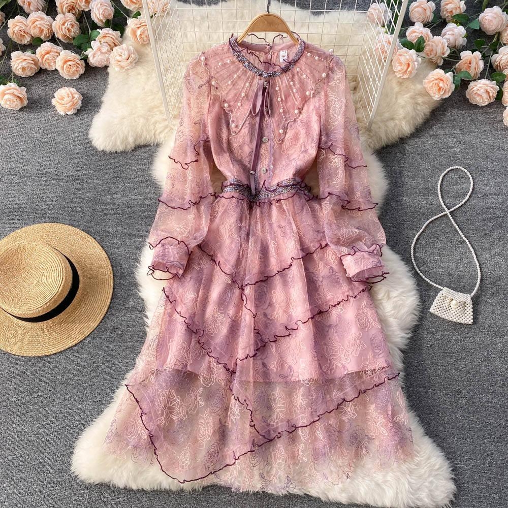 Floral Style Long Beaded Dress Summer #springstyle2020 #boutiqueshopping #springoutfits