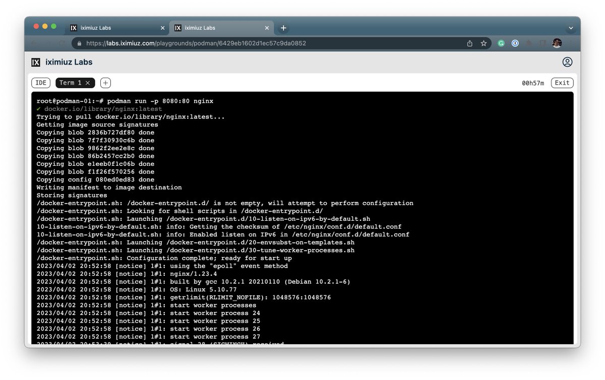 A little iximiuz Labs update:

- New playground: Fedora
- New playground: Podman + Buildah
- K3s playground bumped up to 1.26
- All playgrounds got autocompletion

...and half of the backend code was rewritten to scale a single node to 100+ microVMs (from the prev max of ~40) 🚀