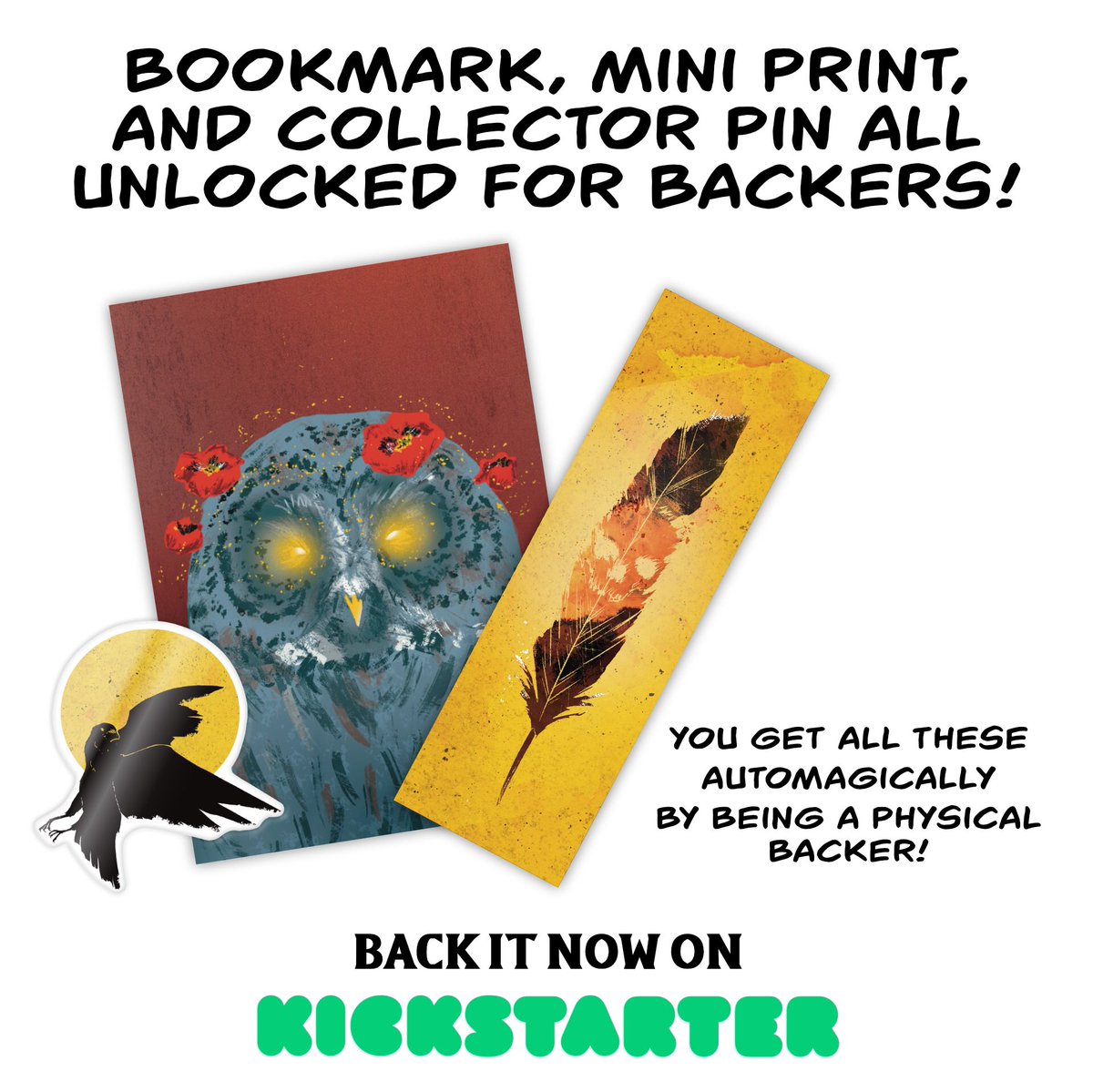 pixelgremlin's tweet image. My comic Kickstarter - Crow and the Vengeful Light - is ending soon! It’s funded, finished, and I can’t wait to get it printed and out in the world! Back it now to get the book(s), all the goodies, &amp;amp; support independent comics! 

kickstarter.com/projects/pixel…

#comic