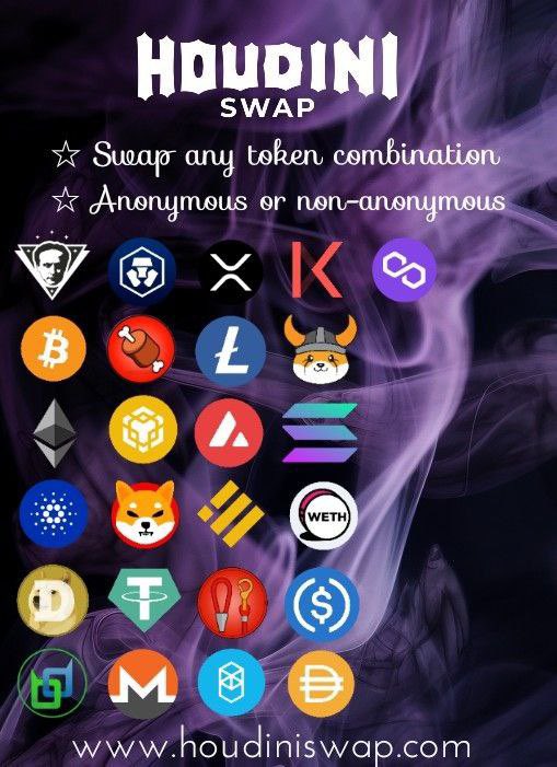 TheDreamHereIs's tweet photo. 🚨 STAY AWAY FROM ALL MIXERS!
Use @HoudiniSwap instead:
✅ fully legal
✅ No Wallet Connect / KYC FREE
✅ #ANONYMOUS
✅ untraceable
✅ never takes custody of your funds
#HoudiniSwap is for the masses!
#Privacy $POOF #Monero #XMR #PrivacyIsSecurity #Crypto #Defi #FinTech https://t.co/IHNqRzi848