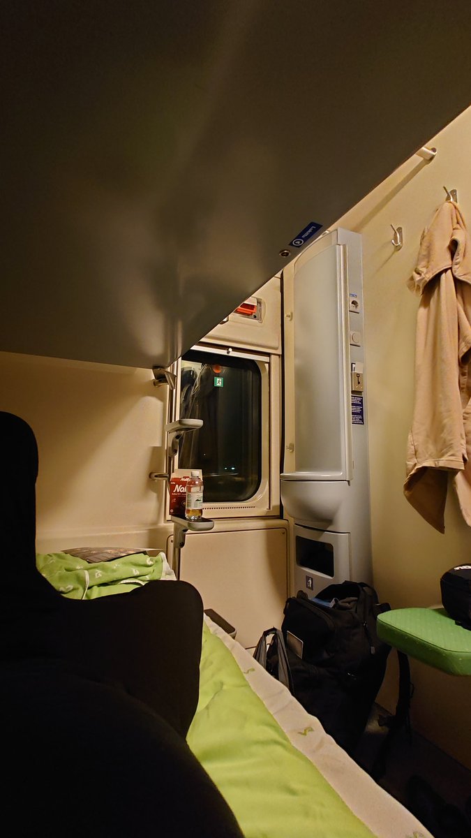In a night train with a cabin for the first time!