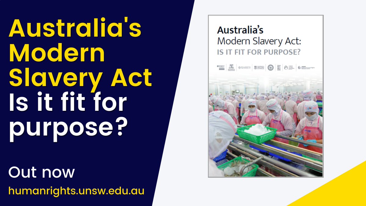 NEW RESEARCH | The Australian Human Rights Institute and a coalition of human rights organisations has today released the results of a detailed survey of business groups on the impact of Australia’s Modern Slavery Act, finding support for stronger laws: bit.ly/3zr9knG