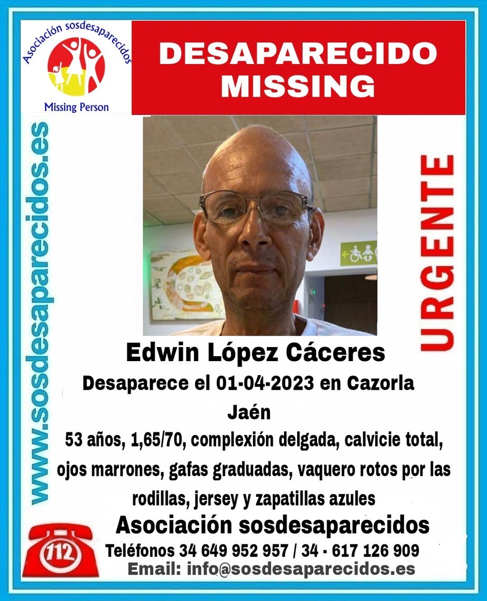 sosdesaparecido's tweet photo. 🆘 DESAPARECIDO
🟠 Alta vulnerabilidad 
#desaparecido #sosdesaparecidos #Missing #España #Cazorla #Jaén
Fuente: sosdesaparecidos https://t.co/MizrVfLdgs
