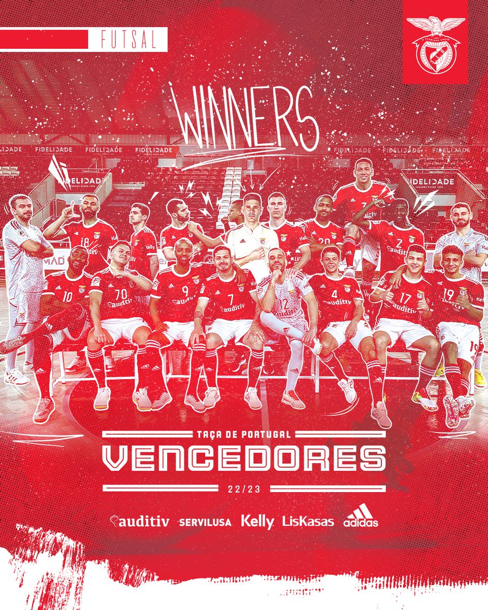🏆🇵🇹 𝗩𝗘𝗡𝗖𝗘𝗗𝗢𝗥𝗘𝗦 DA TAÇA DE PORTUGAL!

#FutsalBenfica #SóHáUmBenfica

#Auditiv #Servilusa #KellyServices #Liskasas <a href="/adidas/">adidas</a>