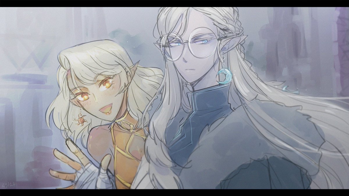 KurohaAi's tweet photo. Together again ☀️❄️ #dnd #Norna #Haelga #ocs https://t.co/zJCCyHMIcU