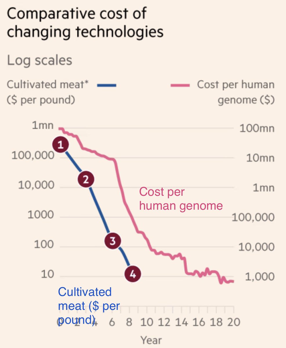 Science Is Strategic (@scienceisstrat1) on Twitter photo Moo’s Law 🐄 🔬
The cost of cultivated meat is plummeting (1/3)
Cc: <a href="/azeem/">Azeem Azhar</a> <a href="/nathanbenaich/">Nathan Benaich</a> <a href="/ramez/">Ramez Naam</a> Moo’s Law 🐄 🔬
The cost of cultivated meat is plummeting (1/3)
Cc: <a href="/azeem/">Azeem Azhar</a> <a href="/nathanbenaich/">Nathan Benaich</a> <a href="/ramez/">Ramez Naam</a>