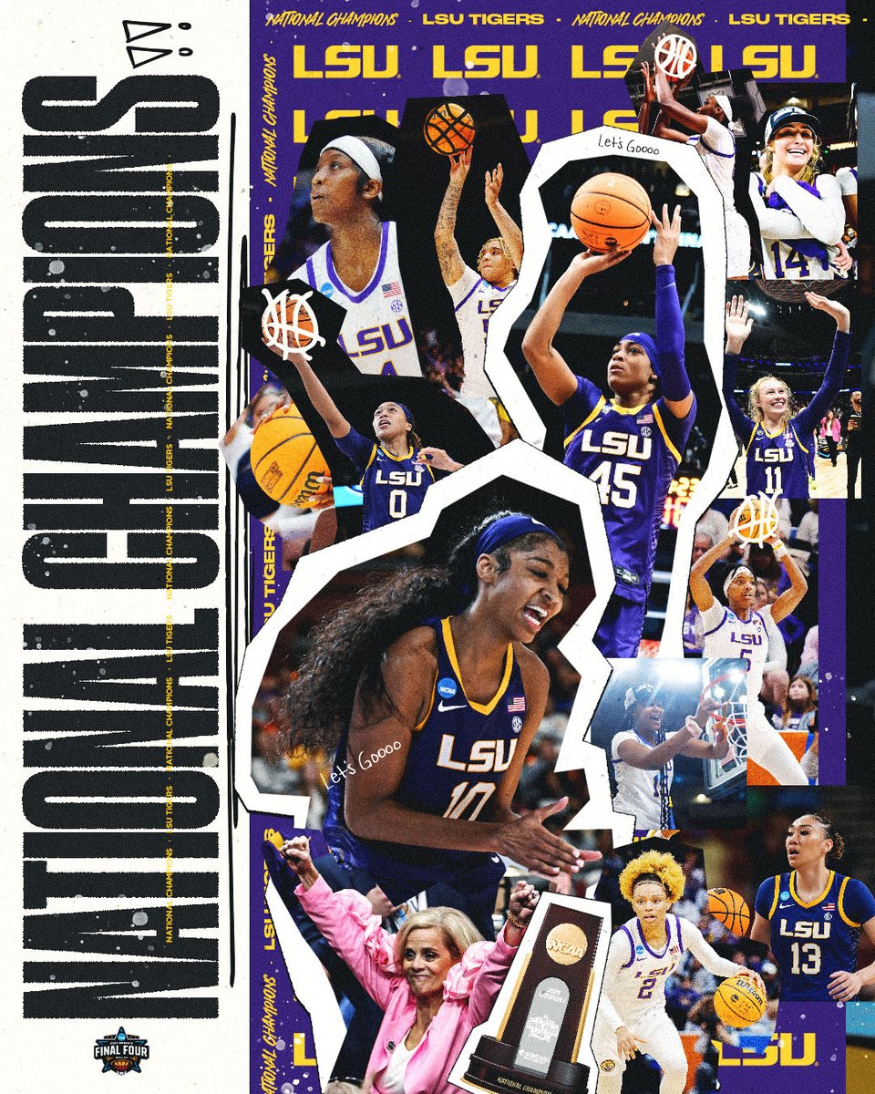 THE TIGERS ARE YOUR NEW NATIONAL CHAMPIONS! 🐯 @LSUwbkb defeats Iowa, 102-85, to claim the first National Championship in program history. #NationalChampionship