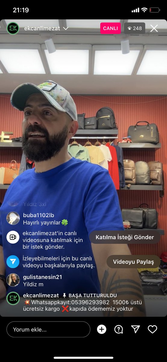 Ben bugün kıyafet mezatına katıldım