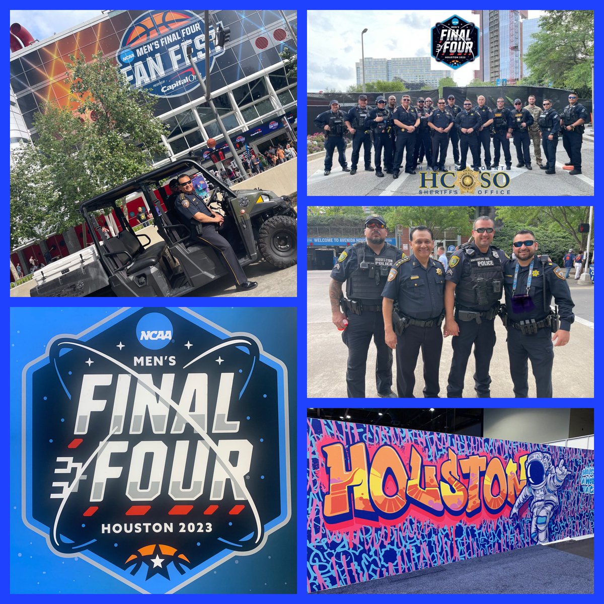 SheriffEd_HCSO's tweet image. Great day to be outdoors! March Madness Music Fest at Discovery Green. Safety top of mind - many area agencies assisting on a unified effort ensuring the safety of all. 

#FinalFour2023 #MarchMadness 
#CapitalOneJamFest  #MFinalFour 
#FinalFour