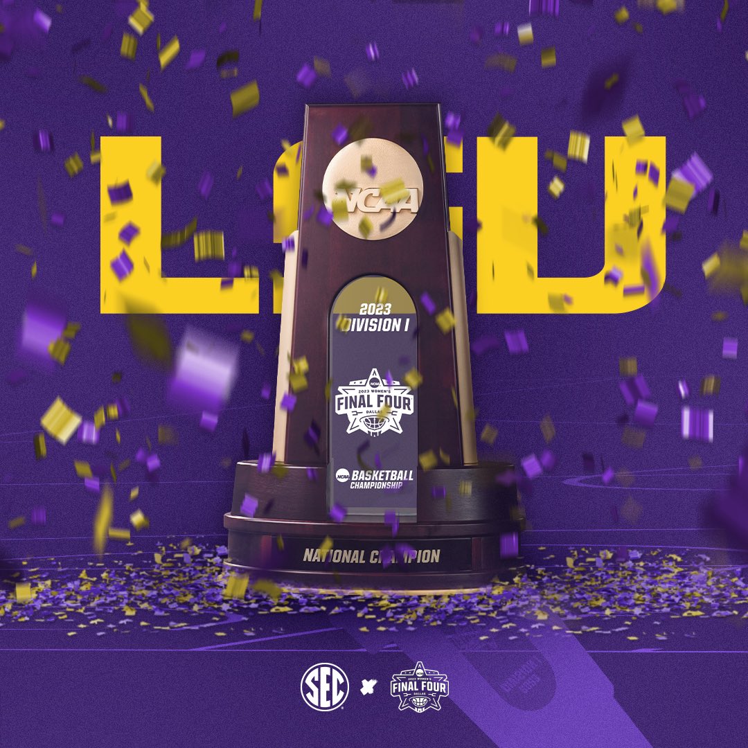 FOR THE FIRST TIME IN PROGRAM HISTORY… @LSUwbkb is on top of the college basketball world‼️ #WFinalFour x #NationalChampionship
