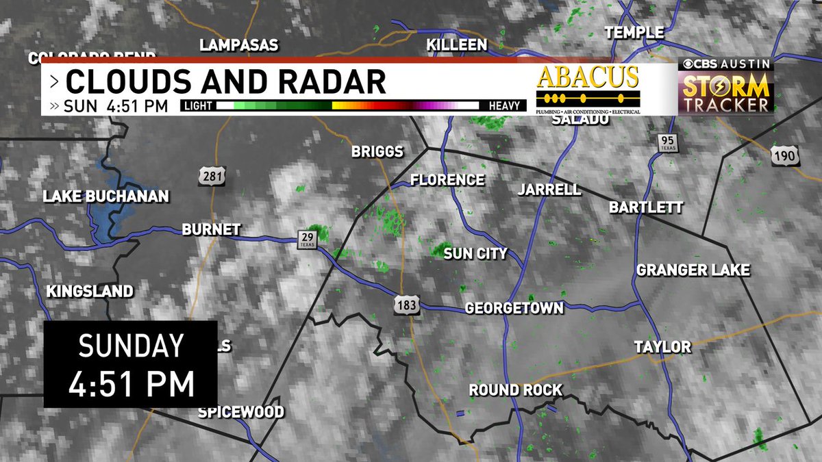 ChikageWeather's tweet photo. 4:51 pm - That tiny cell in Burnet County is not the little engine that could. #fizzled #atx #atxwx #cbsaustinwx https://t.co/mnRGBLJ1RO https://t.co/NwUfGBJ9TT