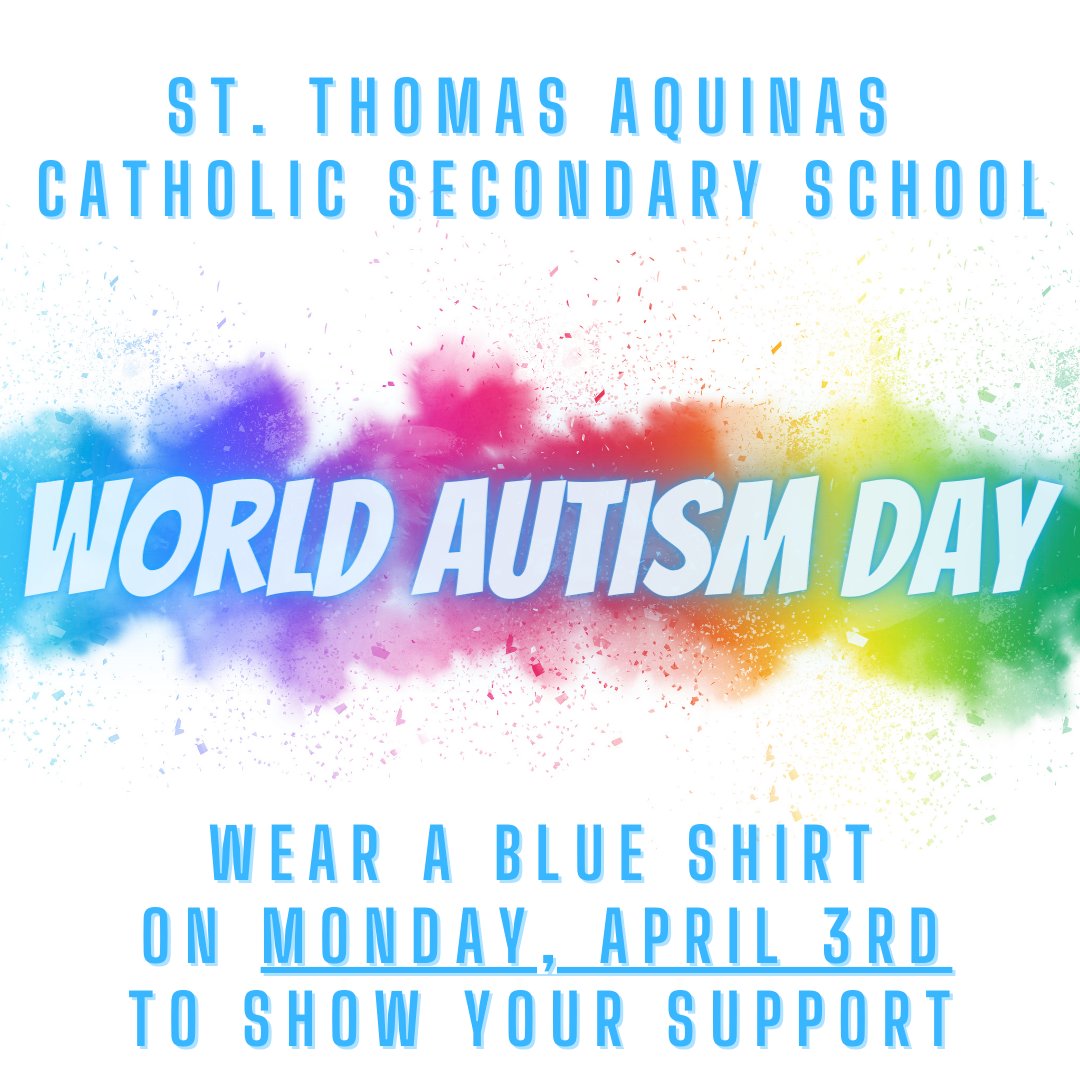 Titans, remember to wear a blue top Monday with your uniform bottoms as we celebrate World Autism Day #STA #WeAreFamily #PVNCInspires #WorldAutismDay