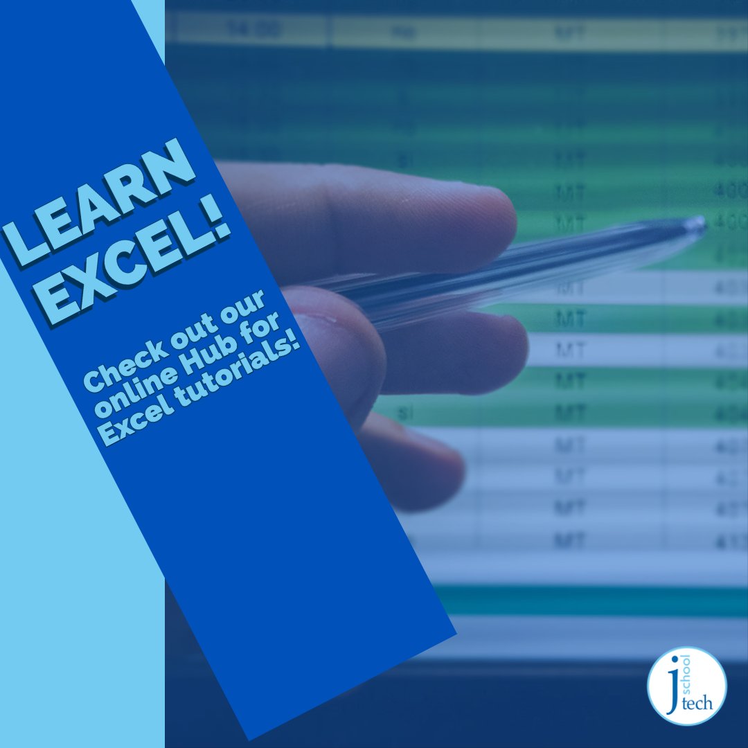 JSchool Tech does more than just Adobe programs, we do Microsoft too! Check out our Excel tutorials in the Class Hub on our website!