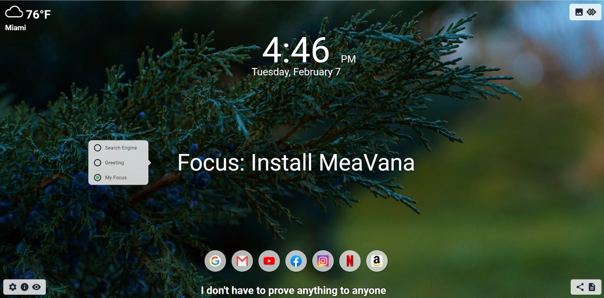 ShivMohanDutt's tweet photo. Must try out MeaVana's Focus feature.
Get your priorities straight!
https://t.co/GZwQ8dB5v6
#meavana #focus #goals #priorities #timesaving #productivity #mainfocus #getmeavana #newtab #chromeextension #FocusOnTheBiggerPicture #todos #goalsetting #newtabgoals #myfocus https://t.co/G66wtwwIDT