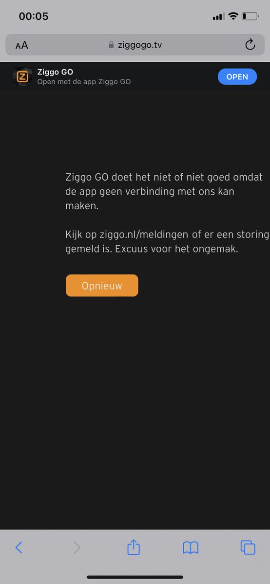Queza01's tweet photo. @ZiggoWebcare Hoi. Ik kan niet meer tv kijken met Ziggo GO app en ook niet via https://t.co/6ZGf4Xdhmu . Kunnen jullie mij helpen? Als ik inlog krijg ik dit scherm te zien https://t.co/QegAqhfGkV