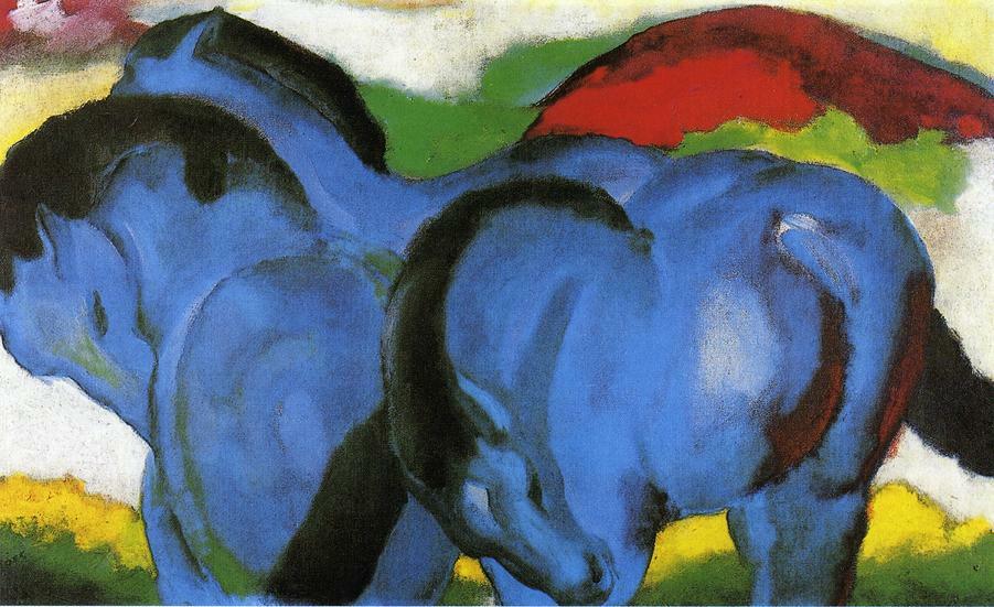 The Little Blue Horses, 1911 #expressionism #franzmarc wikiart.org/en/franz-marc/…