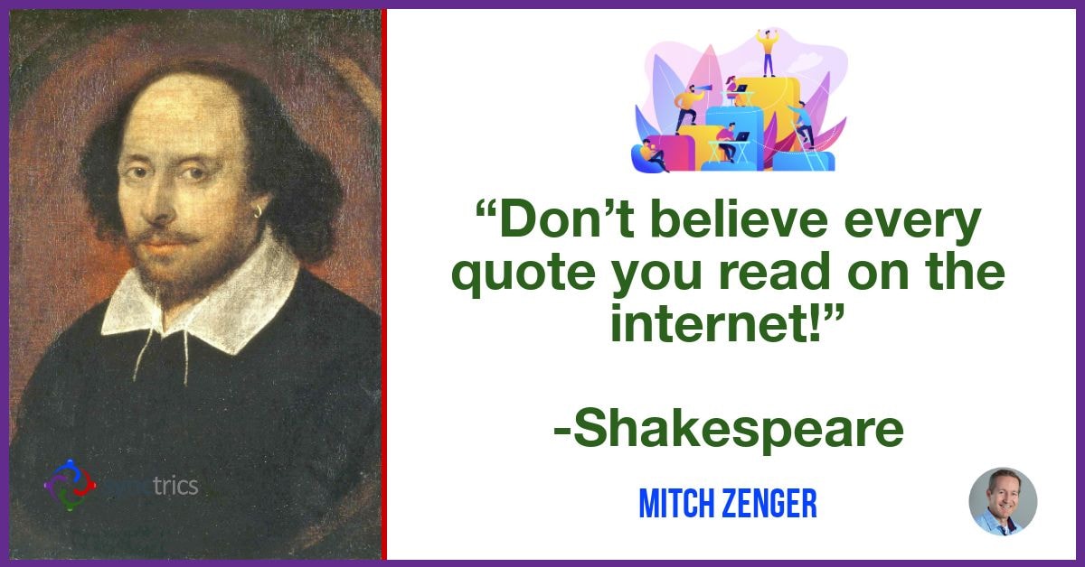Why do so many people believe everything they read on the internet???
We need a better People Analytics solution that measures the statistical validity of data that is generated!
<a href="/mitchzenger/">Mitch Zenger</a> <a href="/synctrics/">Synctrics - Optimizing Team Success</a> go.synctrics.com/synctrics
 #HRTech #Inspiration #FutureOfWork #Diversity #Jobs