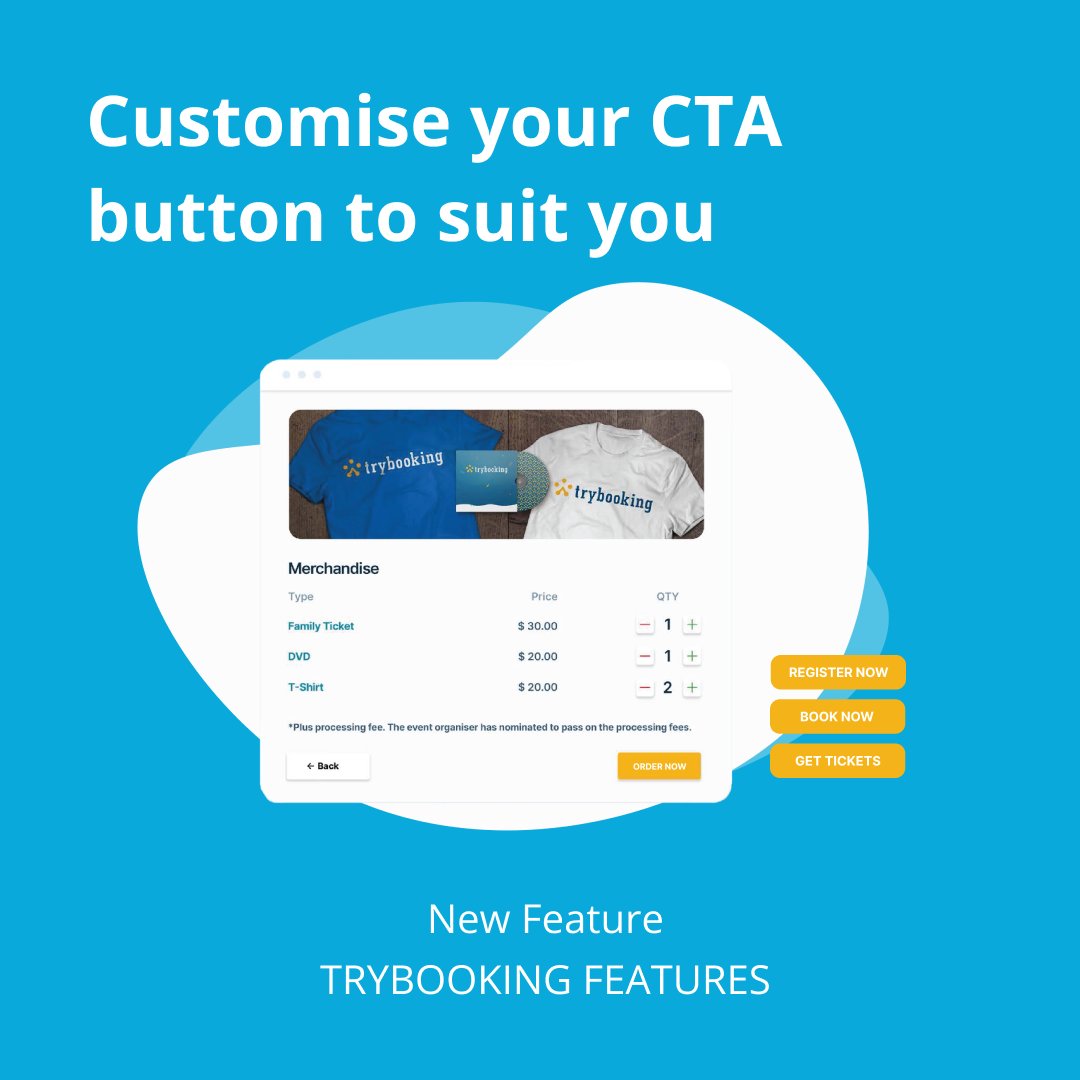Our latest update you to customise the BOOK NOW button to better suit your event. Not only will this provide you with more options, but it’ll also give your ticket buyers more confidence in the booking process.  Sign up today and try it out for yourself!