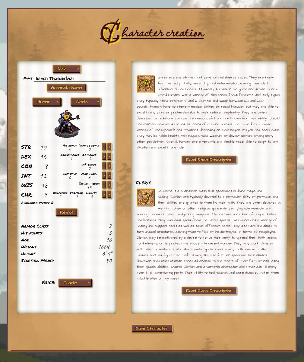 CreaturesChrons's tweet photo. Here is a video small sneak peek of the character creator: https://t.co/XXcTL3vtjA

#CreaturesAndChronicles #RPG #CharacterGenerator #CustomizedCharacters #FantasyRPG #GamingCommunity #indiegames  #FantasyGaming #TurnBasedRPG #NostalgiaGaming #CustomizableCharacters https://t.co/CTd36Kz7Ui