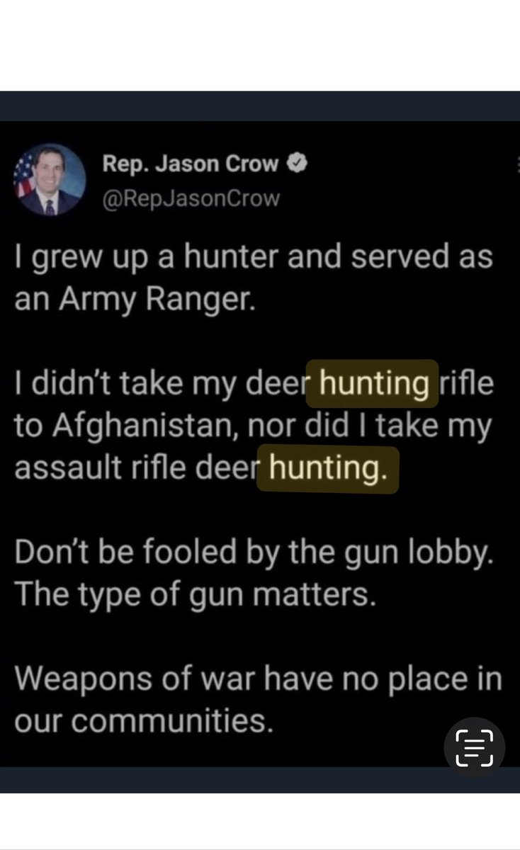 PatiKRoll11's tweet photo. Did Dana Bash and CNN go to someone with legitimate ideas about gun control. Like Jason Crow. NO She went to an Assault Weapons proponent that gave her the answer WE ALL KNEW he would. Why is our media making assault weapons acceptable.Slaughtering Our Children @CNN.  Why? https://t.co/q3NlxAJOoT