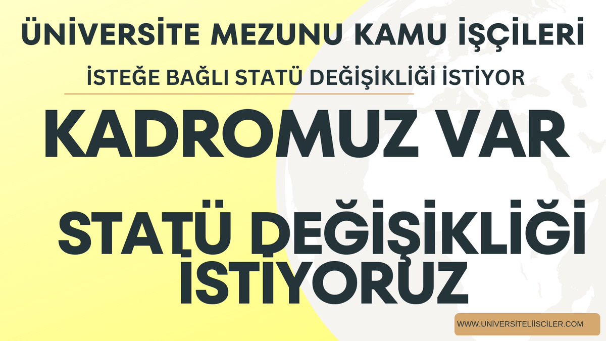 Mert_Alp23_'s tweet photo. SeçimÖncesi StatüDeğişikliği
Kamuda,Belediyelerde işçi statüsünde ki #Üniversiteliİşçiler yasal düzenleme ile memur kadrolarına geçirilmeyi istiyoruz
@RTErdogan @vedatbilgn
@turanbulent @mustafaelitas @AvOzlemZengin @akbasogluemin @yilmaztunc @yilmaz_ismet58 @Mustafa_Destici https://t.co/W9Lknc1a4J