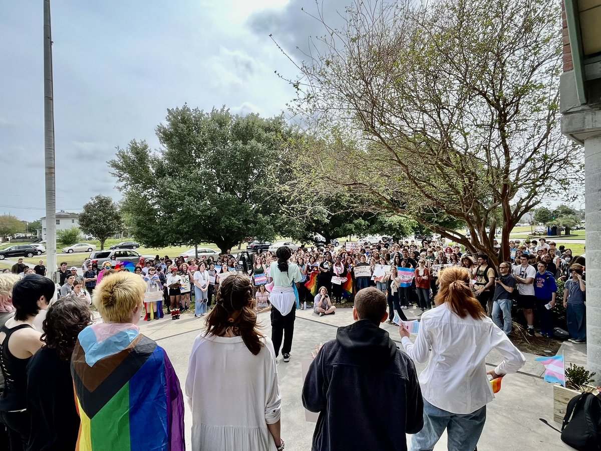 I couldn’t be more proud of Ben Franklin students for walking out of class, especially mine, to protest the rise of anti-LGBTQ+ legislation (LA HB102, LA HB81, &amp; LA SB7). 

As teachers, we must always stand in solidarity with our students.