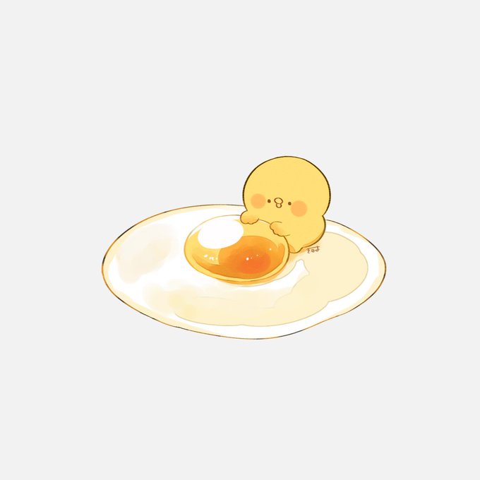 「egg (food) sitting」 illustration images(Latest)｜2pages