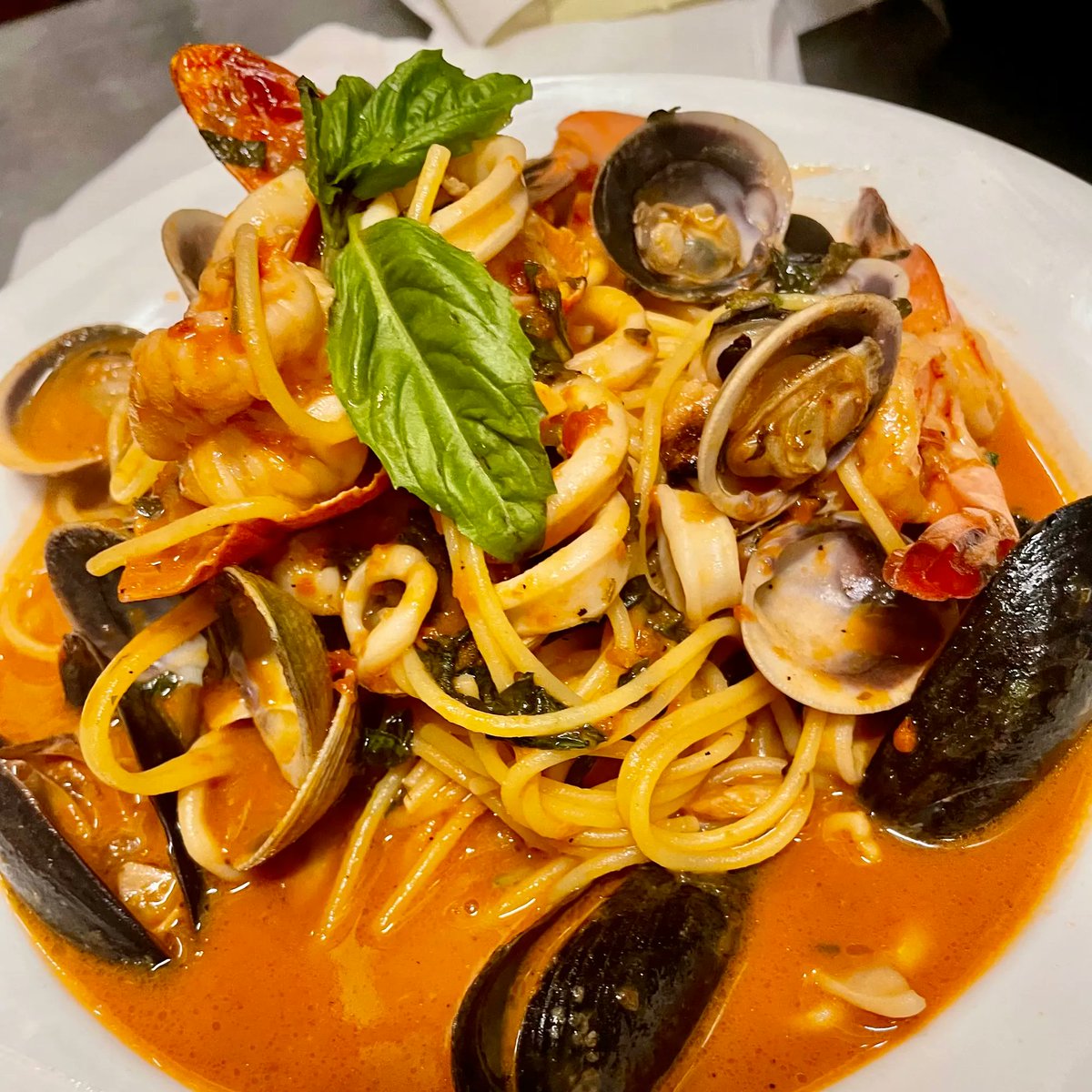 Have you tried our pasta special? It’s a seafood lover’s dream! 

Our spaghetti ai frutti di mare features GF spaghetti, calamari, clams, shrimp, lobster, muscles, &amp; San Marzano tomato sauce. 

Bursting with flavor and, as always, it’s #glutenfree!