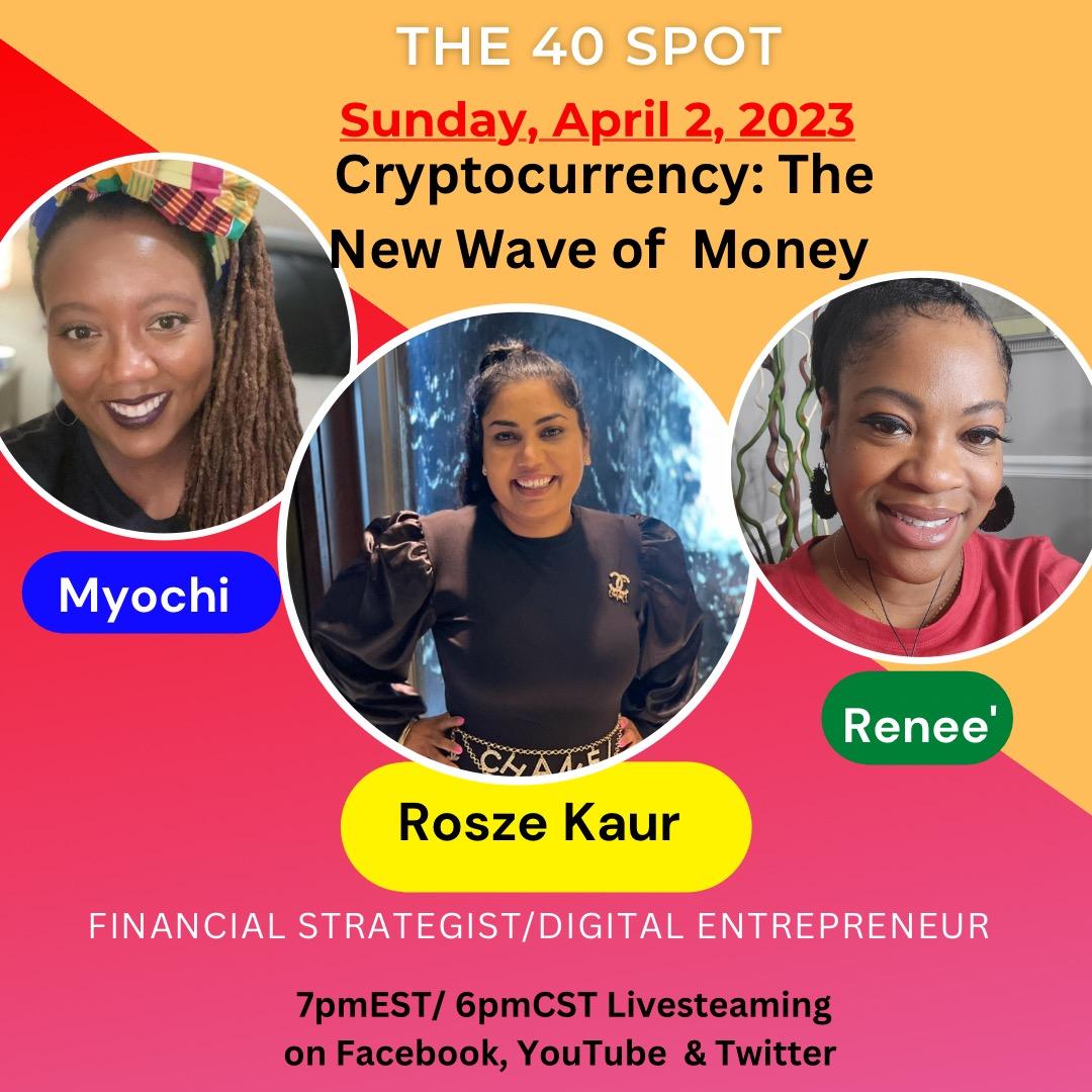 Join us today at 7pmEST/ 6pmCST as we have guest #RoszeKaur teach us all the ABCs of cryptocurrency #Bitcoin #the40spotpodcast #the40spot #cryptocurrency #xrp #altcoin #forex #litecoin #gemini #bittrex #investing #investment