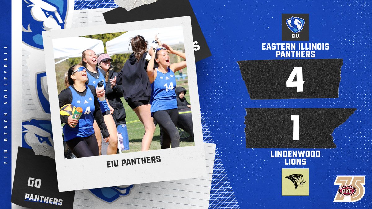 Eastern Illinois Athletics (@eiu_panthers) on Twitter photo FINAL
<a href="/EIU_Volleyball/">EIU Volleyball</a> - 4
Lindenwood - 1
Eastern Illinois earns their first ever <a href="/OVCSports/">Ohio Valley Conference</a> win in beach volleyball after defeating Lindenwood on Sunday!
The Panthers have won their last two home matches👀
#OVCit | #OVC75 FINAL
<a href="/EIU_Volleyball/">EIU Volleyball</a> - 4
Lindenwood - 1
Eastern Illinois earns their first ever <a href="/OVCSports/">Ohio Valley Conference</a> win in beach volleyball after defeating Lindenwood on Sunday!
The Panthers have won their last two home matches👀
#OVCit | #OVC75