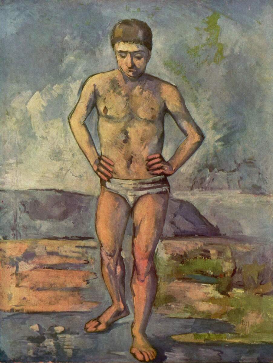 cezanneart's tweet image. Bather, 1887 #paulcezanne #postimpressionism wikiart.org/en/paul-cezann…