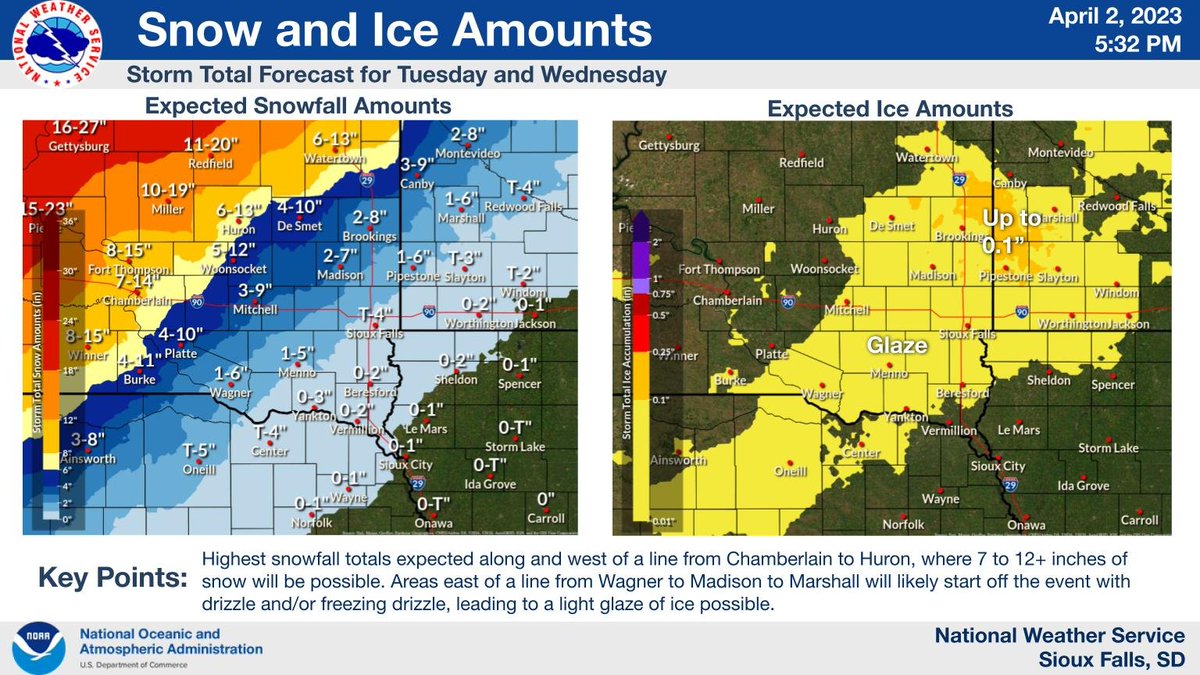 NWS Sioux Falls on Twitter "⚠️ STORM UPDATE FOR MONDAY NIGHT WEDNESDAY Travel impacts are