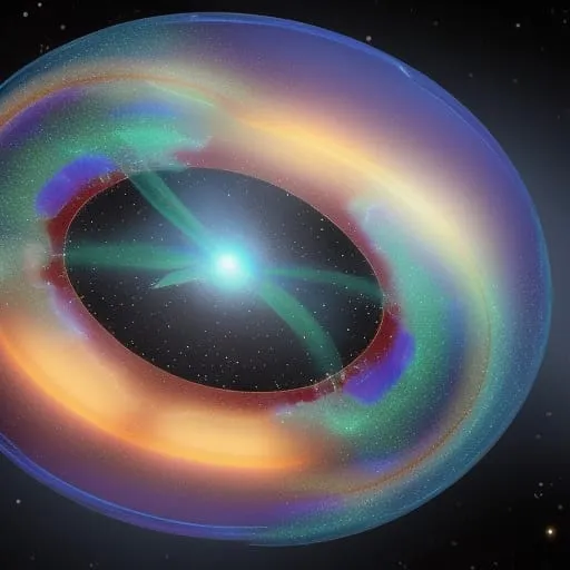 rastyrdotcom's tweet photo. The gas that fills the galaxy, like a gas bubble in a more diffuse intergalactic gas, can play the role of a lens for electromagnetic radiat... - made with NightCafe Creator  https://t.co/BuYrHcHIRm #aiart #nightcafe #digitalart #vqganclip via @NightcafeStudio https://t.co/iTklgm2JsB