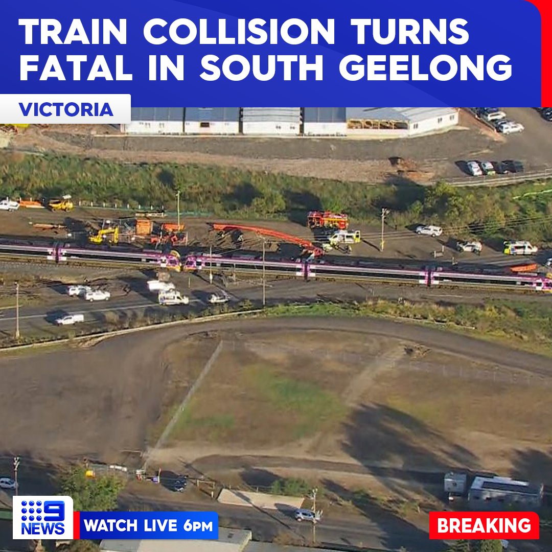 A truck driver has died after a train collided with his vehicle at a level crossing in South Geelong this morning.

The train was not carrying any passengers and the driver was not injured. All trains have been suspended on the Geelong line.
More: nine.social/aju
#9News