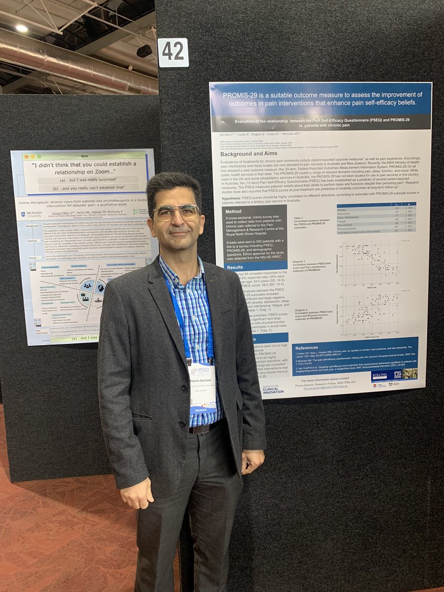 It’s my pleasure to present the result of our study on the association of PROMIS29 and the Pain Self-efficacy Questionnaire, which will set the stone for our future works aiming to improve the outcome of trauma patients. 

#AusPainSoc <a href="/nswitim/">NSW ITIM</a> <a href="/EmmaGisele/">Emma</a>