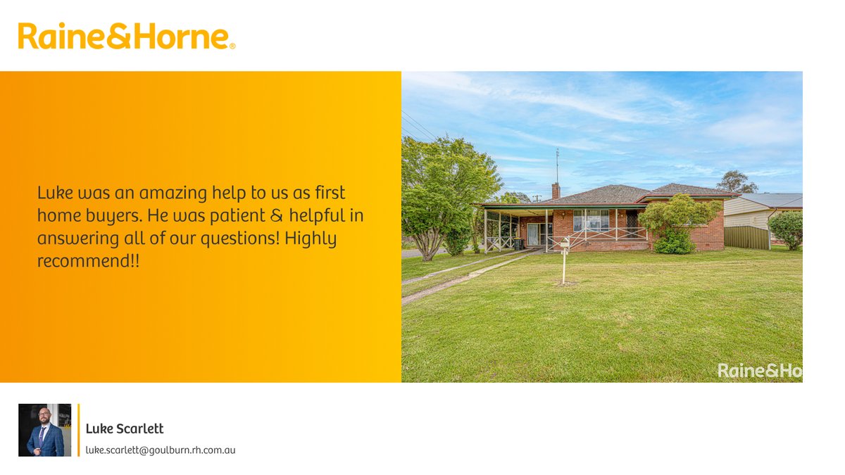 RHGoulburn's tweet photo. Our agent’s latest RateMyAgent review in Marulan

https://t.co/dADowZUOzF

...
#ratemyagent #realestate #Raine_and_Horne__GOULBURN https://t.co/0bCFdYAAcs