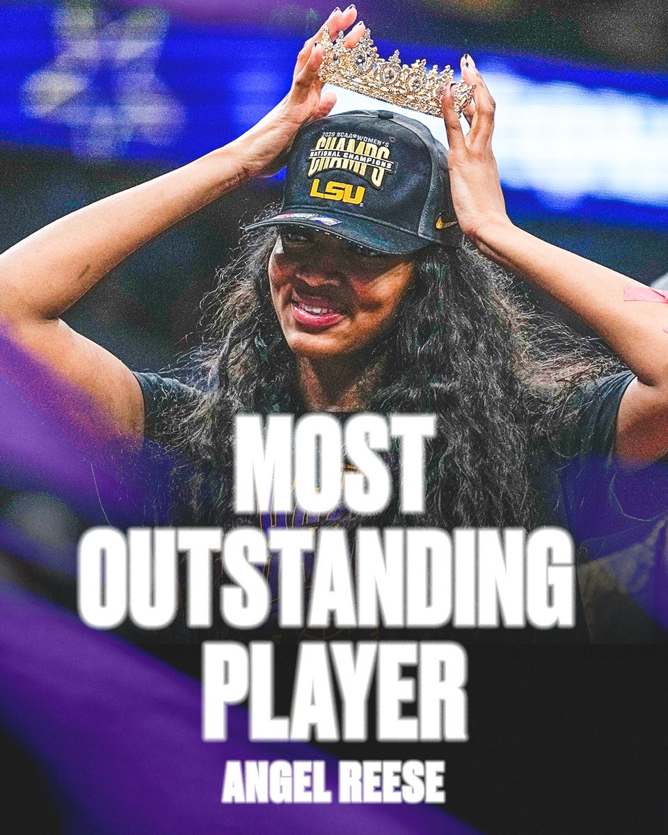 The 2023 NCAA tournament Most Outstanding Player ... the Bayou Barbie 👑 @Reese10Angel