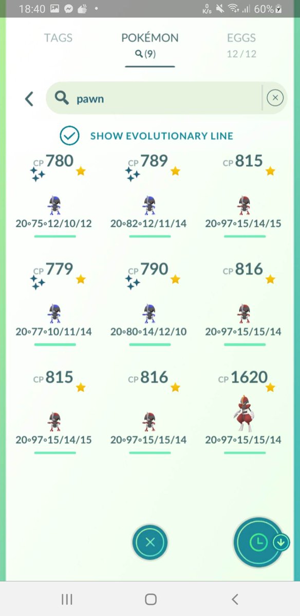 PokemongoRoD's tweet photo. Which one is my main, which one is my alt? Bet no one will get the right answer! #pokemongoRoD #pawniard #Shiny #hatch https://t.co/pnD4tw83h4