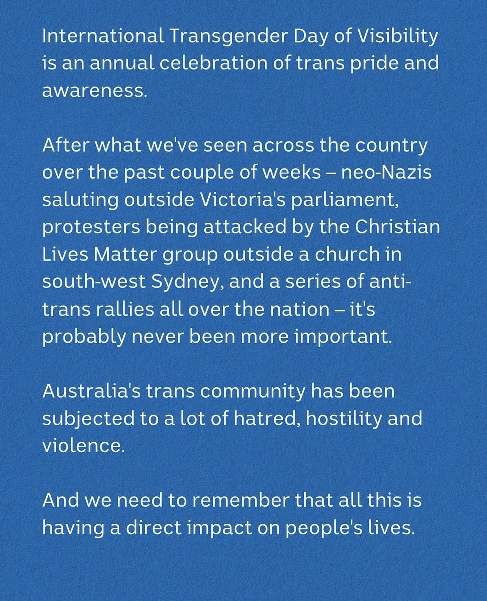 transcend_aust's tweet photo. Our CEO, Jeremy Wiggins spoke to @triplejHack around #TransDayOfVisbility about the impact of trans hate. 1/2 https://t.co/CM4UwByp43