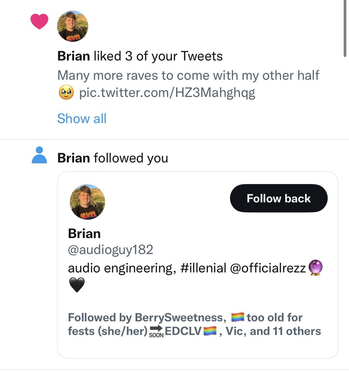 PSA EDM TWITTER: 🚨🚨🚨

That aud*oguy182 guy who threatened to massively hurt others at an illenium show in the past AND recently is still trying to follow people on here. This is him. Spread awareness, block and report him. This is one person we do not want in our scene.