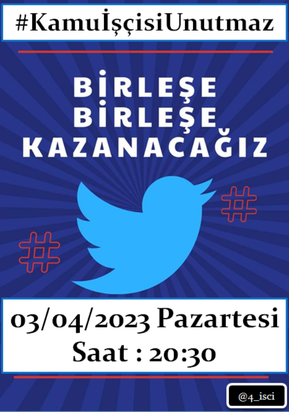Kıymetli işçi kardeşlerim bu akşam saat 20:30 da Kamu Çerçeve Protokolü için etkinlik olacak.Kamu işçisi asgari ücret alıyor 1 günlük yevmiyemiz ise sendikalara gidiyor. Güncel hashtag görselde mevcut, hakkımızı sonuna kadar arayacağız. #2023KÇP #KamuişçileriKÇPbekliyor