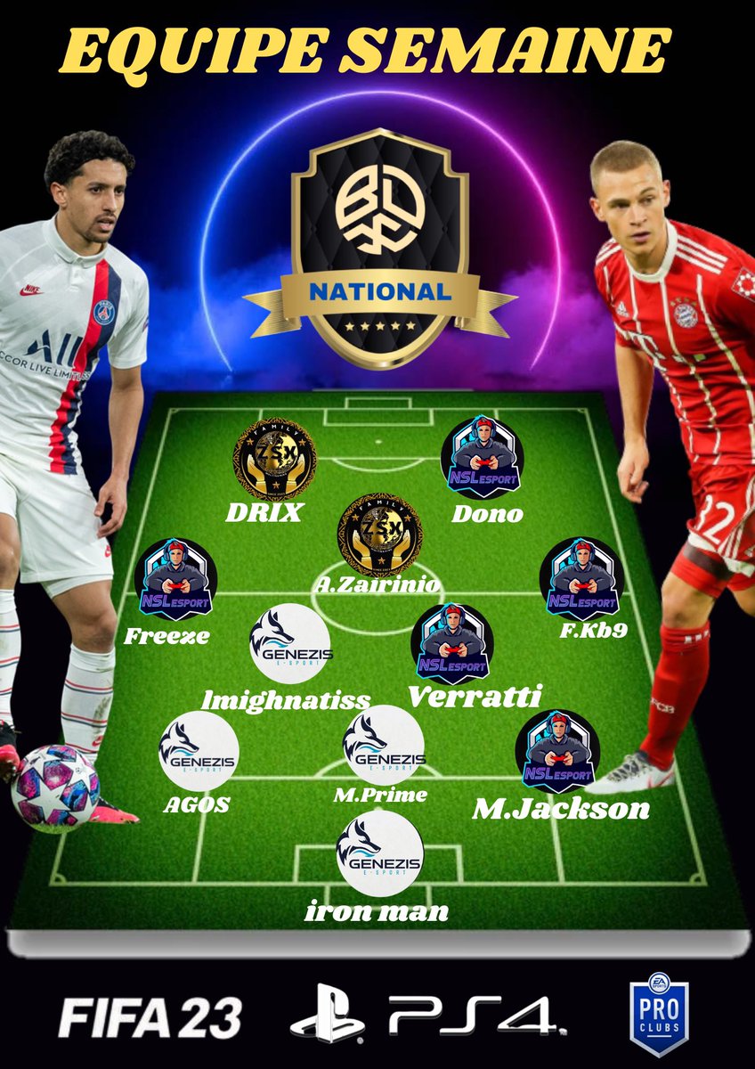 BDX_CHAMPIONS's tweet photo. Équipe semaine NATIONAL PS4 félicitation aux équipes de @DrixGMZSXFAMILY @NSLEFC @Racing_Genezis https://t.co/xx3OzklElZ